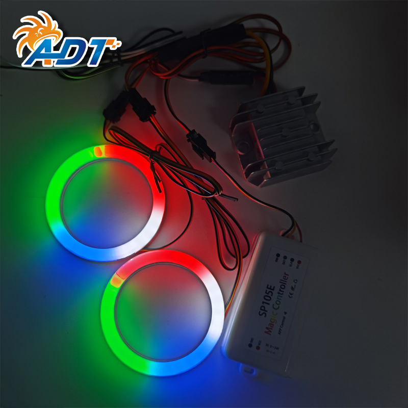  ADT 60mm 70mm 80mm 90mm 100mm Sequential flow type app control Color Chasing RGB LED Halo Rings